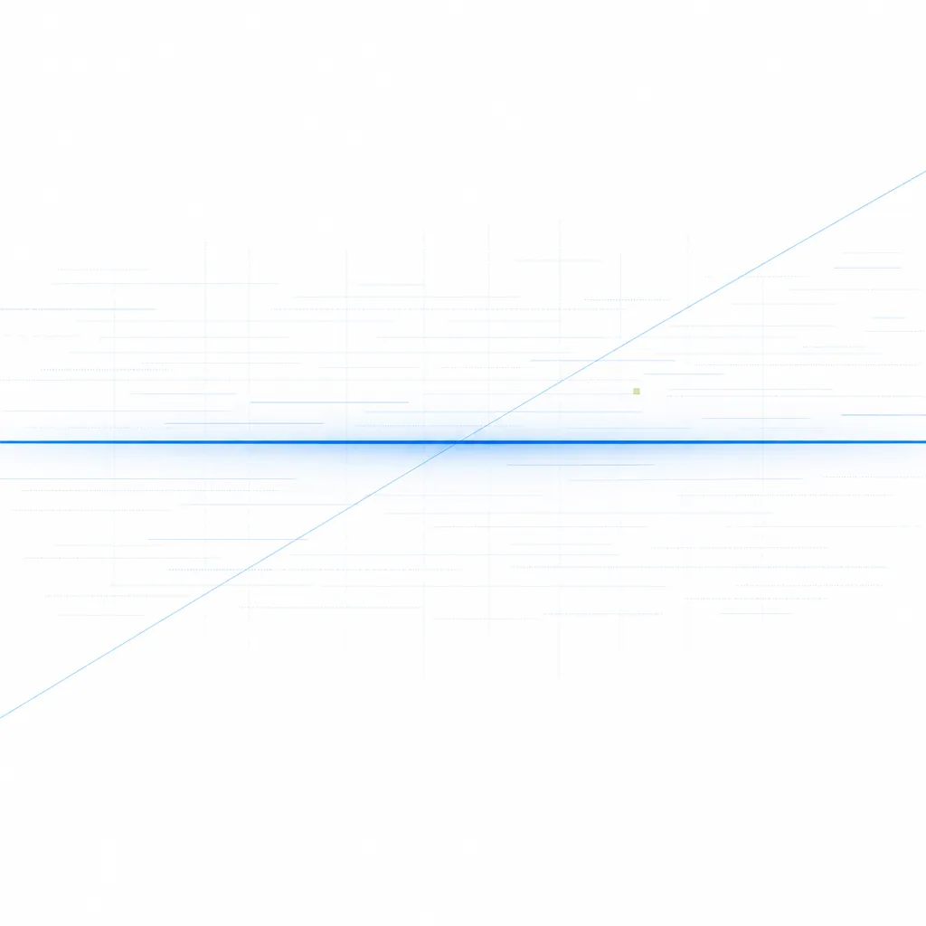 A bright white composition of a thin blue scan line passing down lines of markup